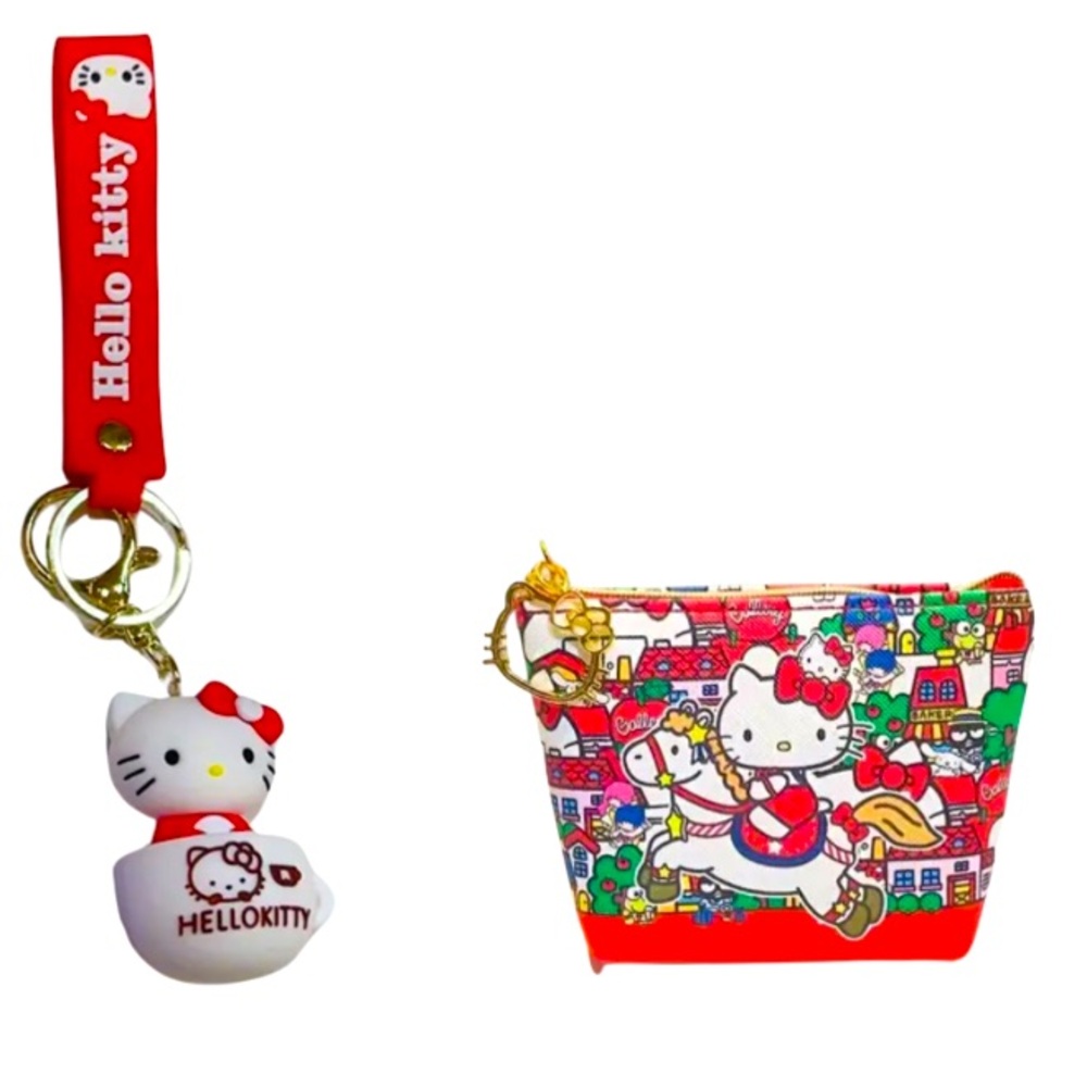 NWT! Hello Kitty Mini Pouch & Keychain Set